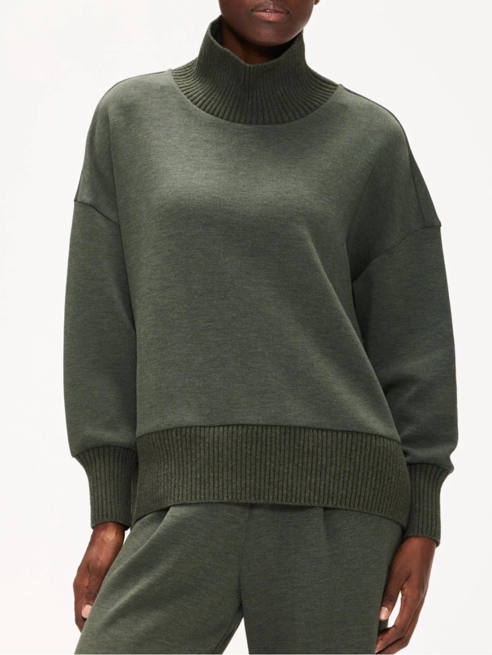 VARLEY Olive Green Funnel Neck Barker Sweatshirt XS Athleisure